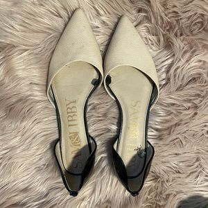 Sam & Libby Snakeskin Nude D’Orsay Flats